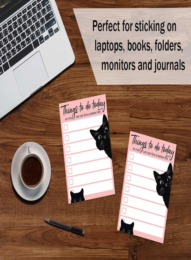 DAILY RITMO Funny Black Cat Lover Small to Do List Sticky Notes, Pink | Things to Do Today | Humor Notebook Notepad Note Card for Women Gift| 50 Pages 4x6 by DAILY RITMO - Image 3
